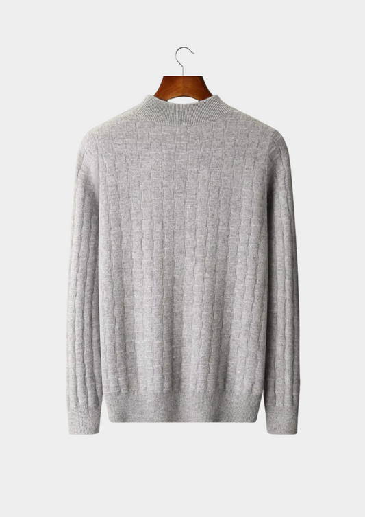 Pure Extra-Fine Merino Wool Textured Mockneck | Vallentty