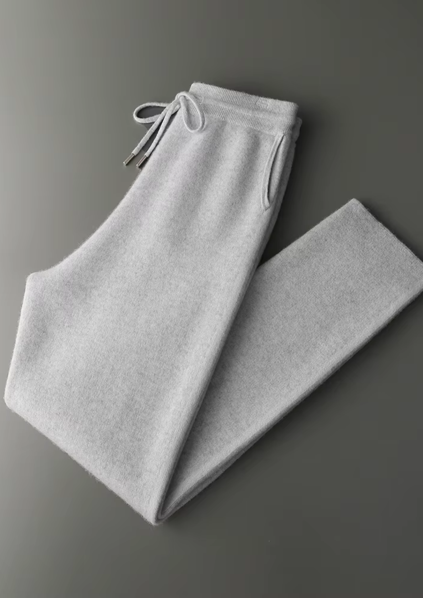 Premium Cashmere Light Gray Milano Leisure Set | Vallentty