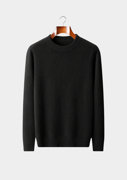 Pure Cashmere Black Essential Crewneck | Vallentty