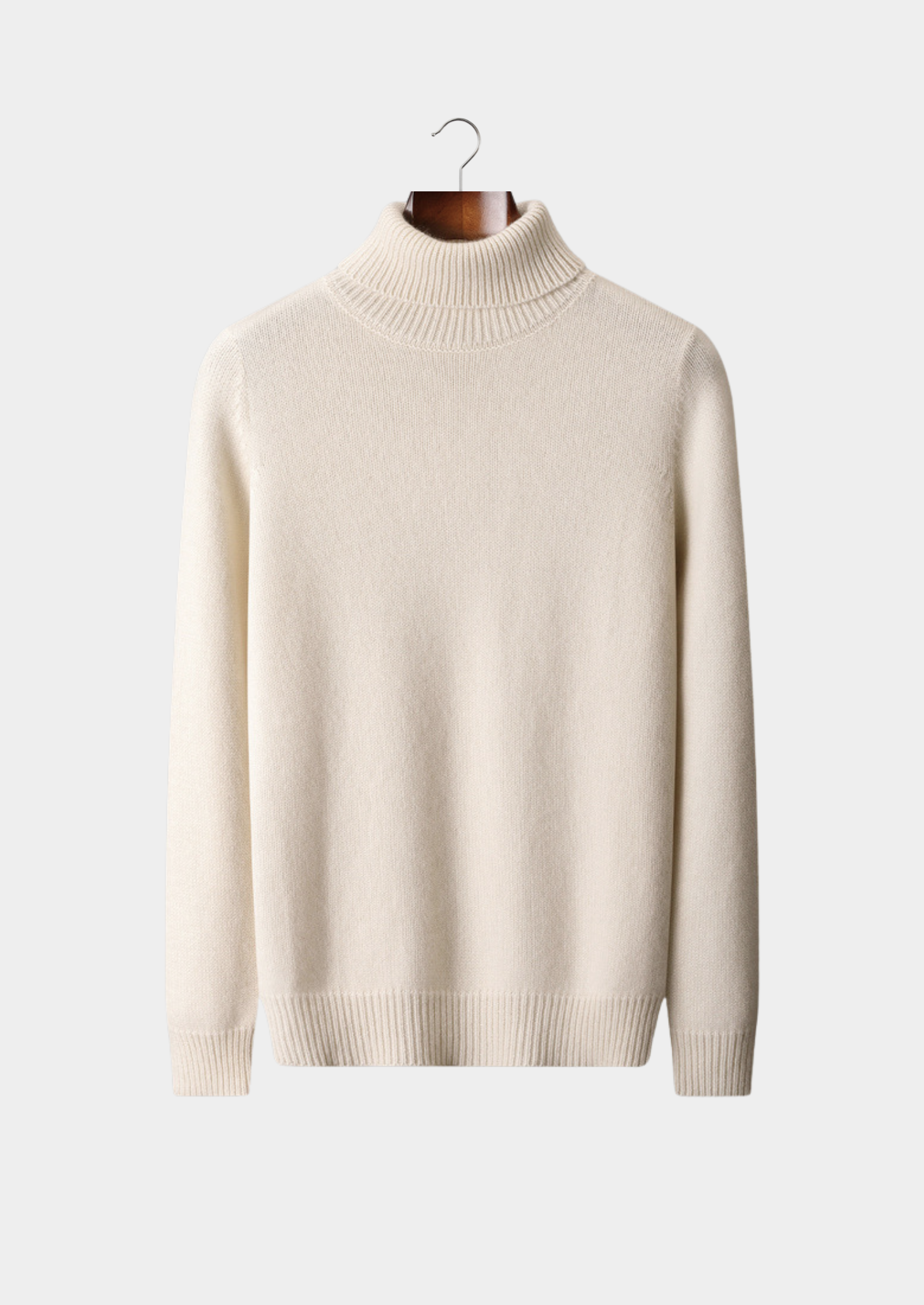 Pure Cashmere Ivory Essential Rollneck | Vallentty