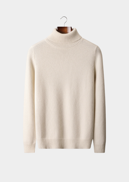 Pure Cashmere Ivory Essential Rollneck | Vallentty