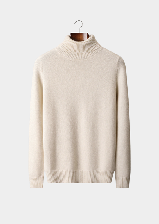 Pure Cashmere Ivory Essential Rollneck | Vallentty