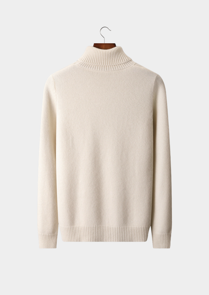 Pure Cashmere Ivory Essential Rollneck | Vallentty