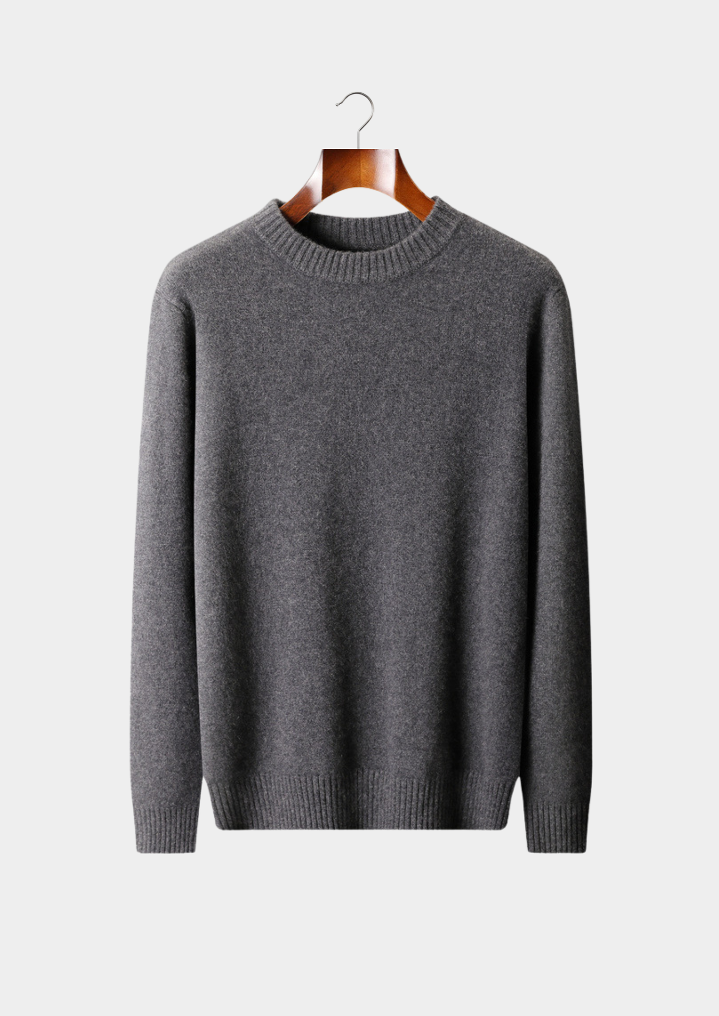 Pure Cashmere Dark Gray Essential Crewneck | Vallentty