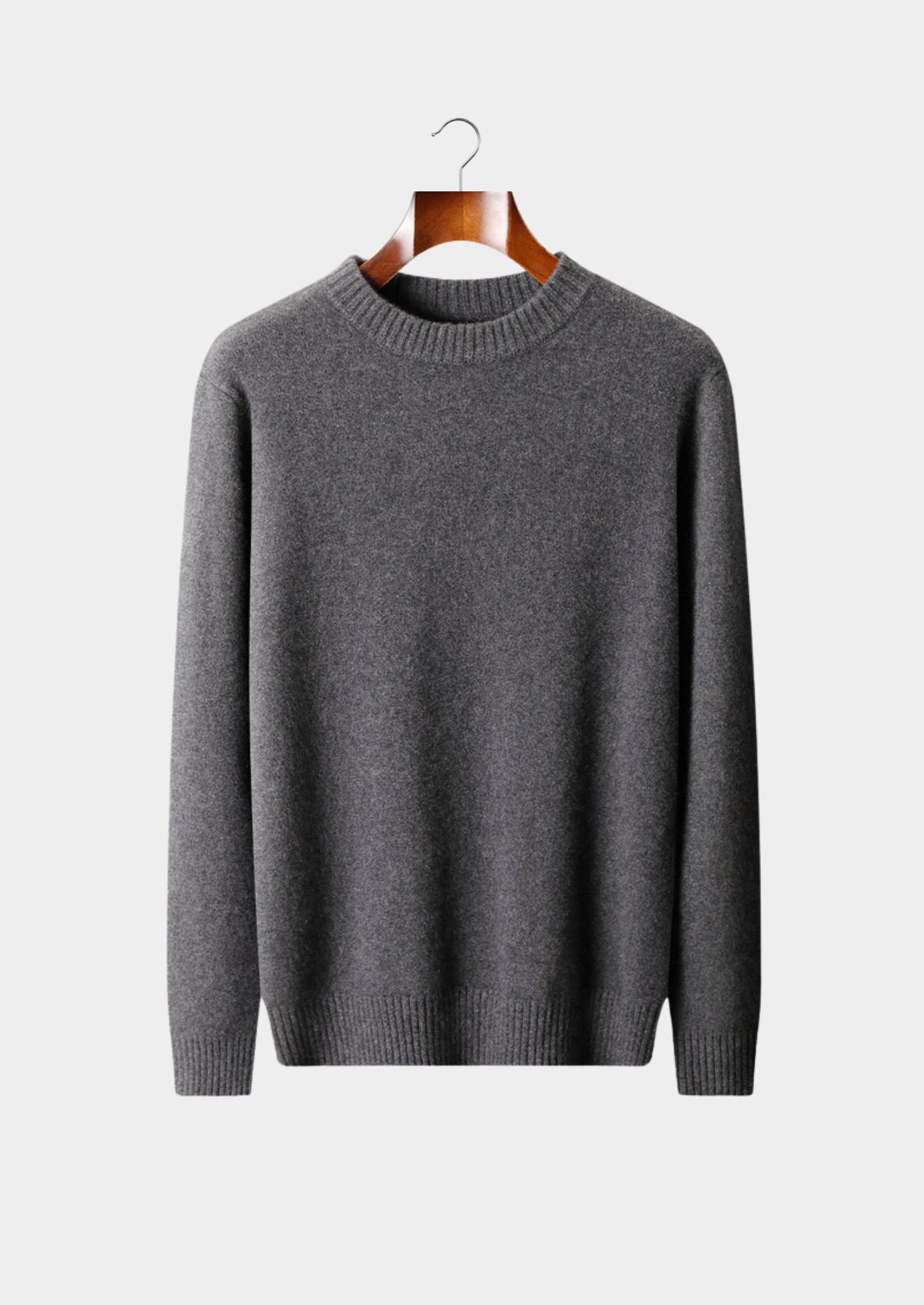 Pure Cashmere Dark Gray Essential Crewneck | Vallentty
