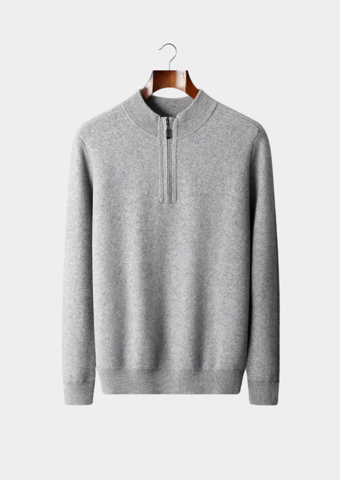 Premium Cashmere Essential Half-Zip Sweater | Vallentty
