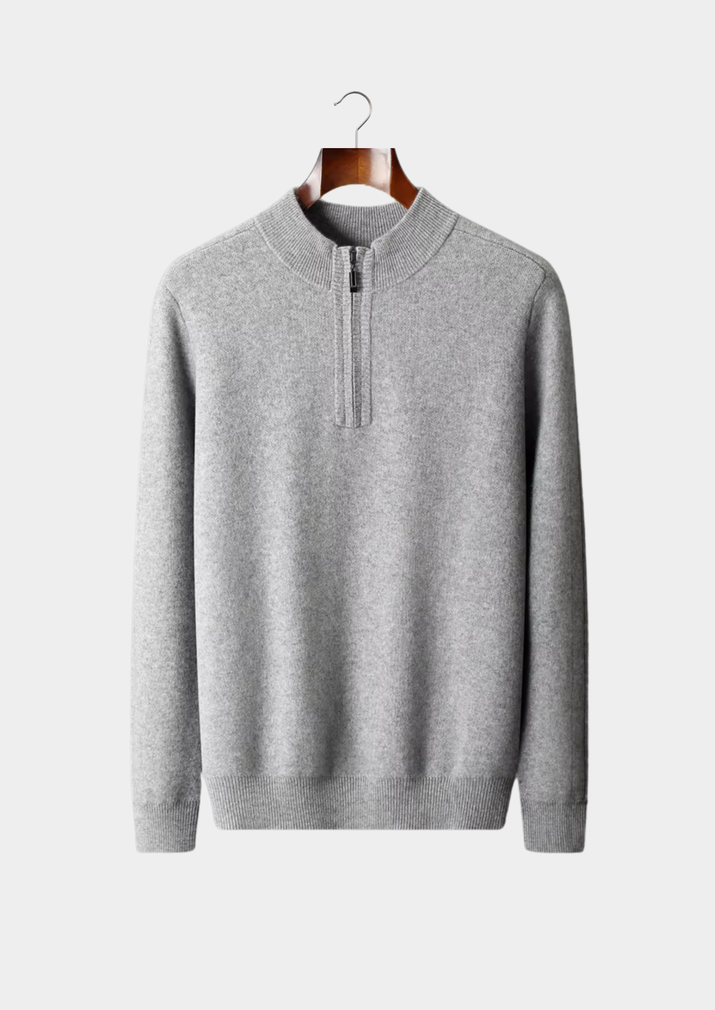Premium Cashmere Essential Half-Zip Sweater | Vallentty