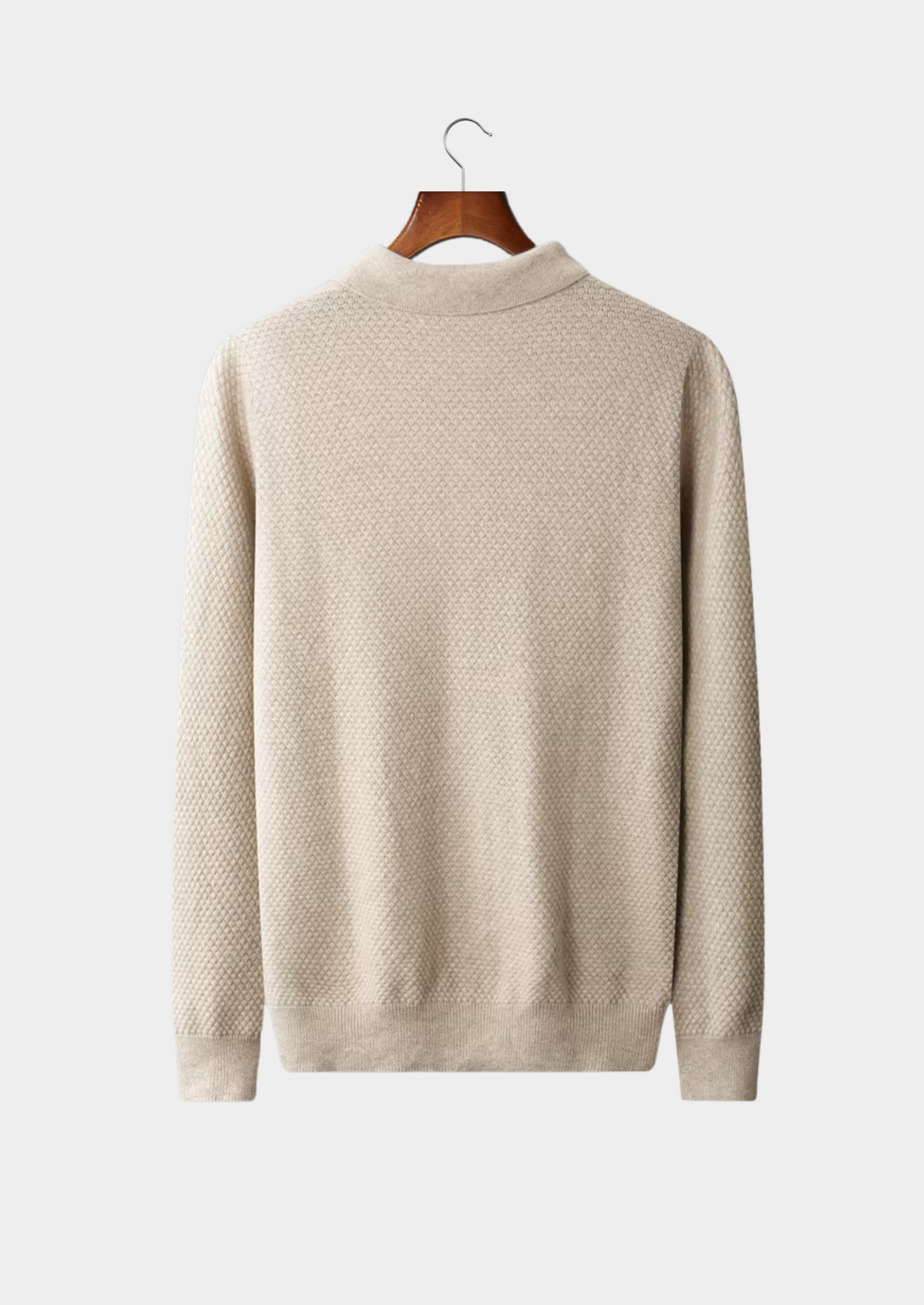 Premium Cashmere Textured Sweater Polo | Vallentty