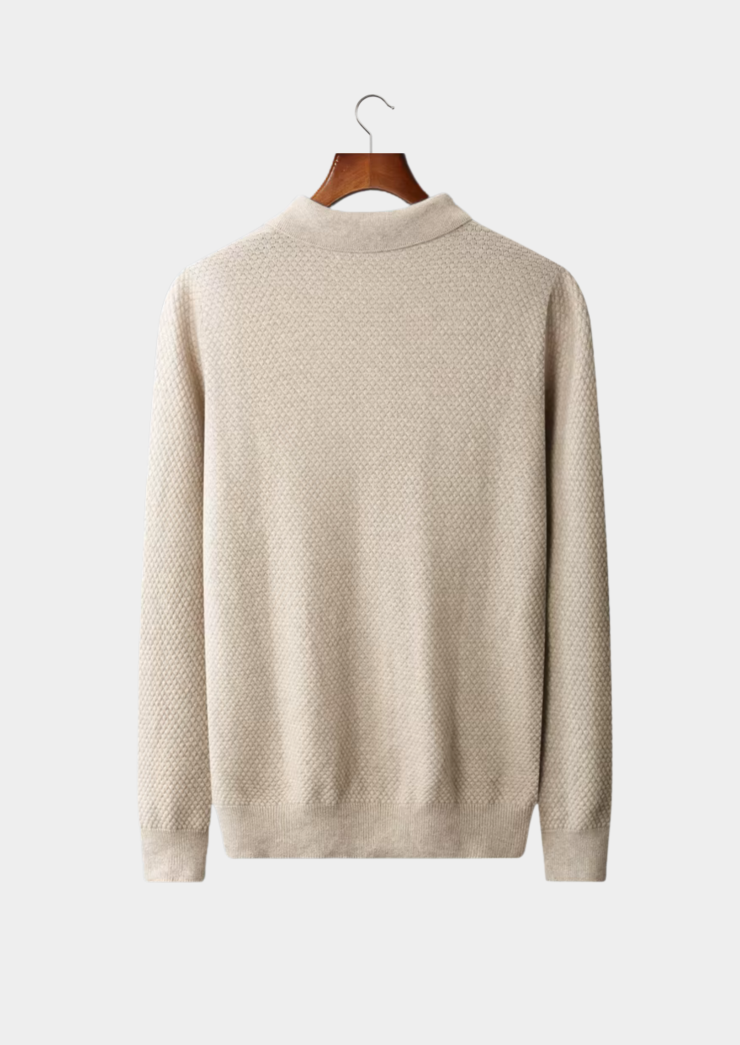 Premium Cashmere Textured Sweater Polo | Vallentty