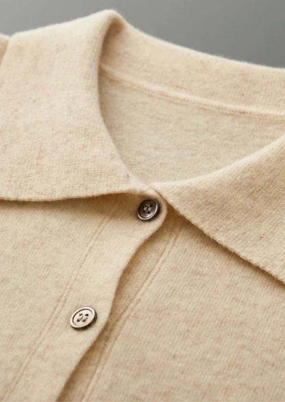 Pure Extra-Fine Merino Wool Polo Cardigan | Vallentty