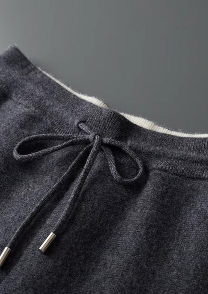 Pure Extra-Fine Merino Wool Dark Gray Damien Set | Vallentty