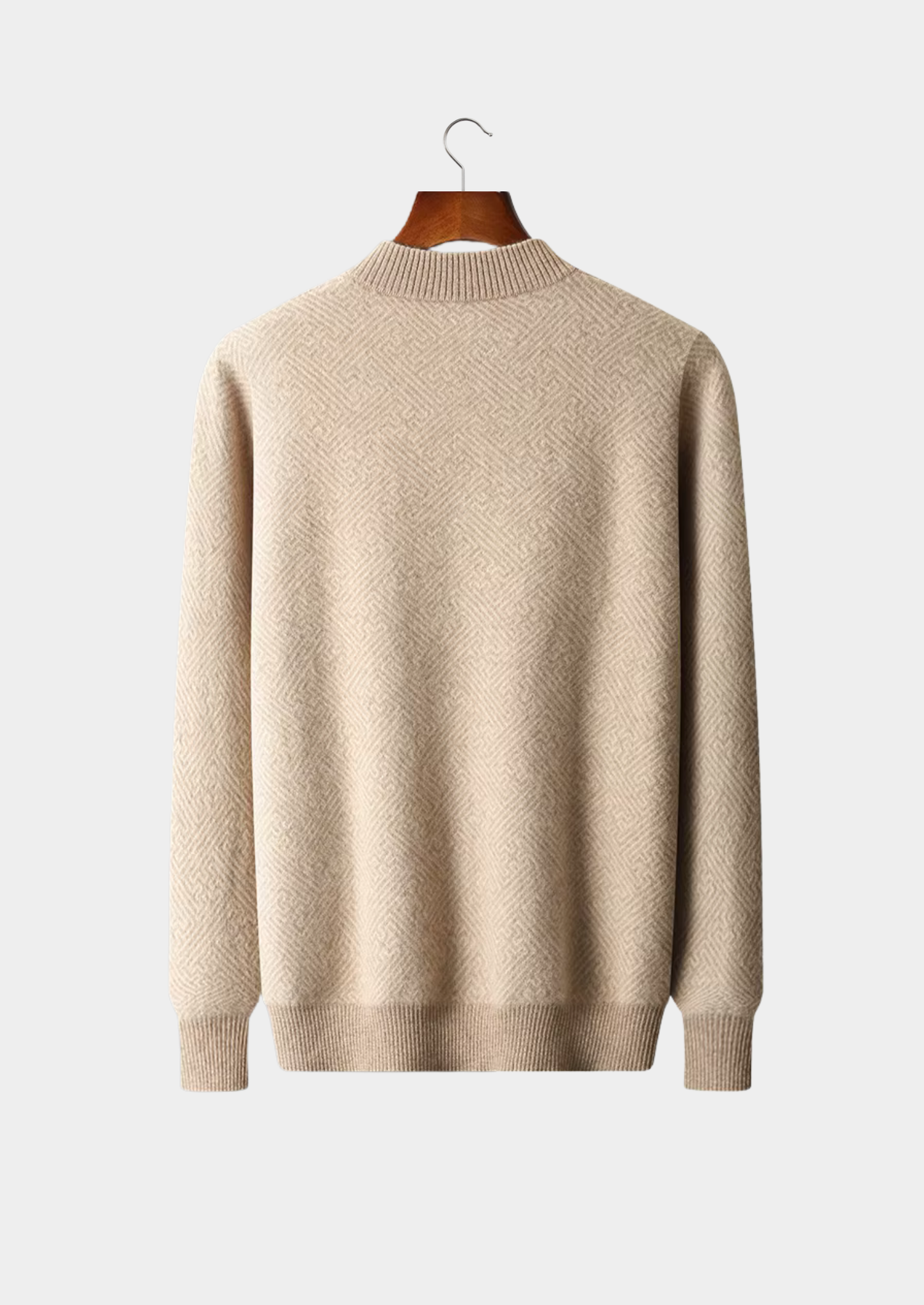 Premium Cashmere Patterned Half-Zip Sweater | Vallentty