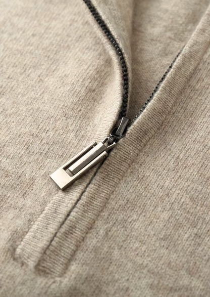 Pure Extra-Fine Merino Wool Half Zip Sweater | Vallentty