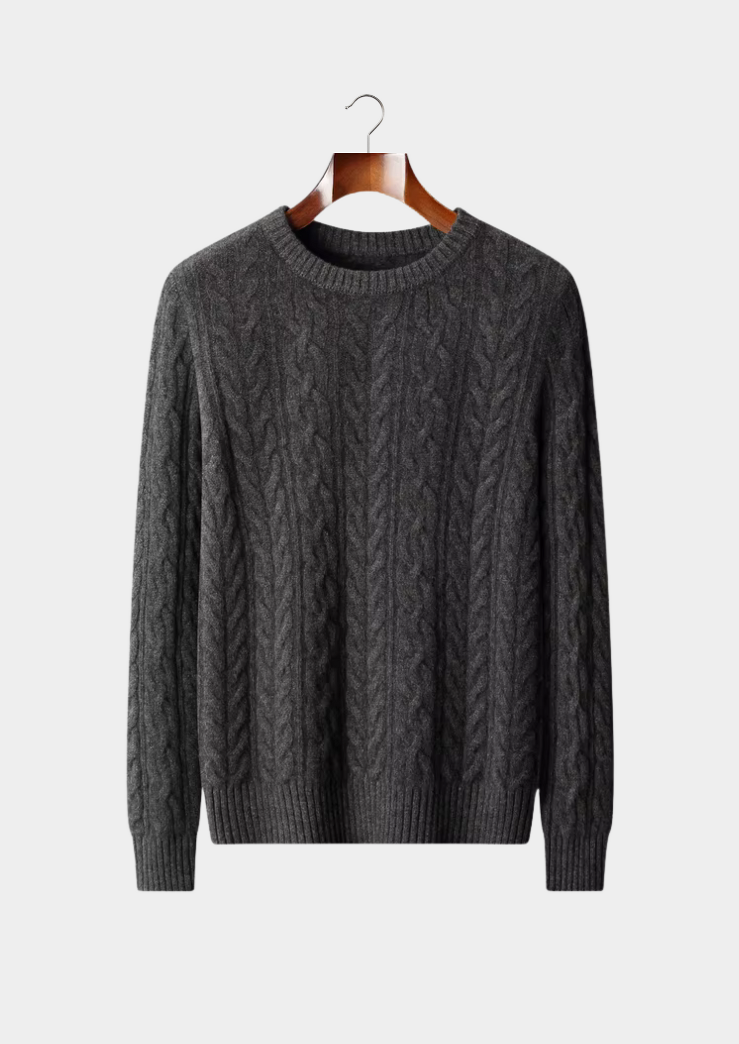 Pure Extra-Fine Merino Wool Cable Knit Crewneck | Vallentty
