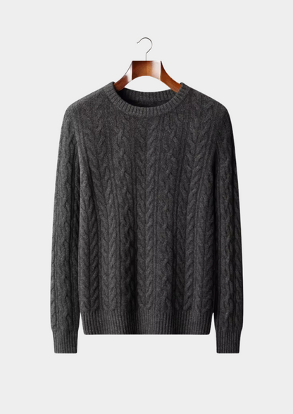 Pure Extra-Fine Merino Wool Cable Knit Crewneck | Vallentty