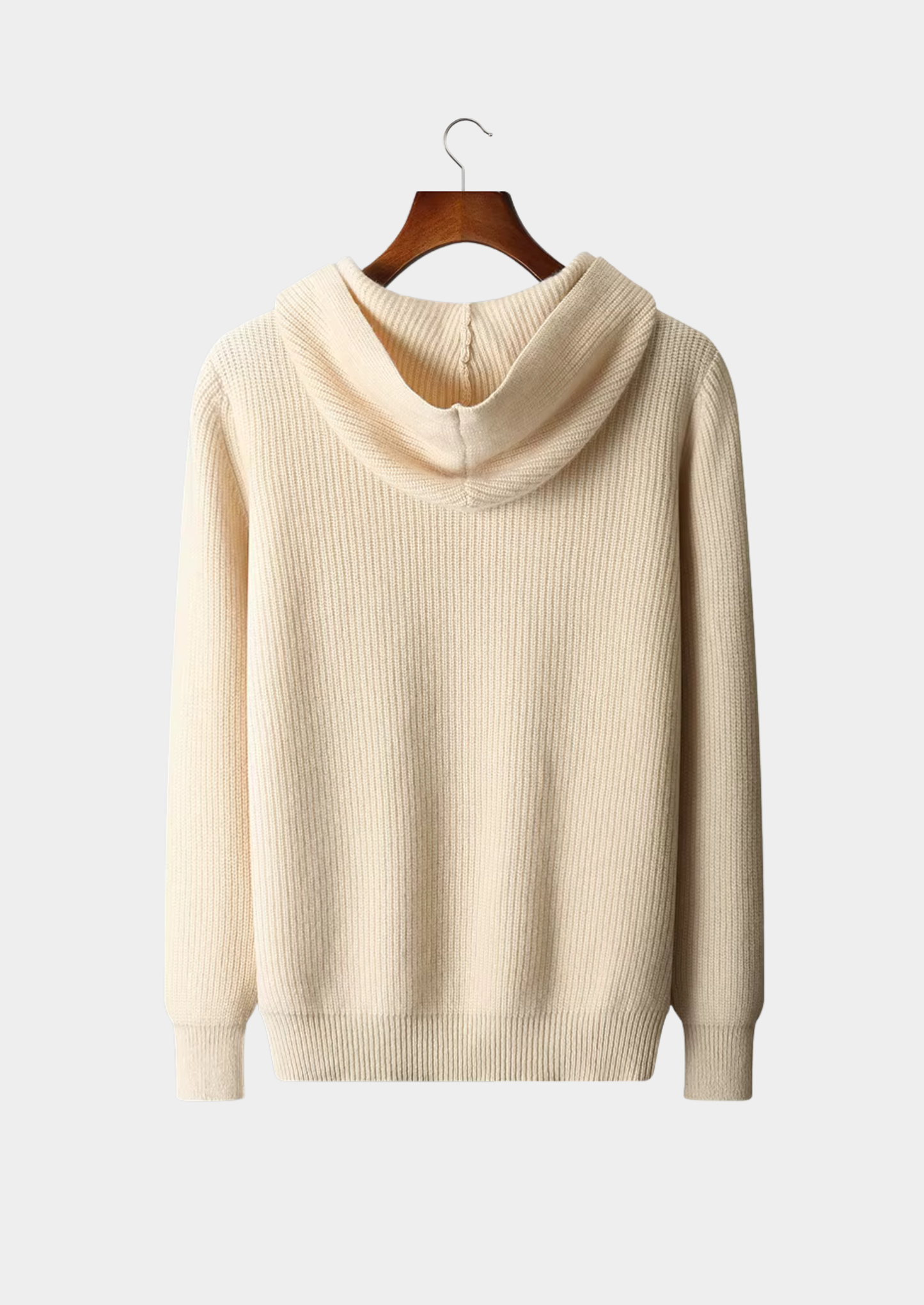 Pure Extra-Fine Merino Wool Half Zipper Hoodie | Vallentty