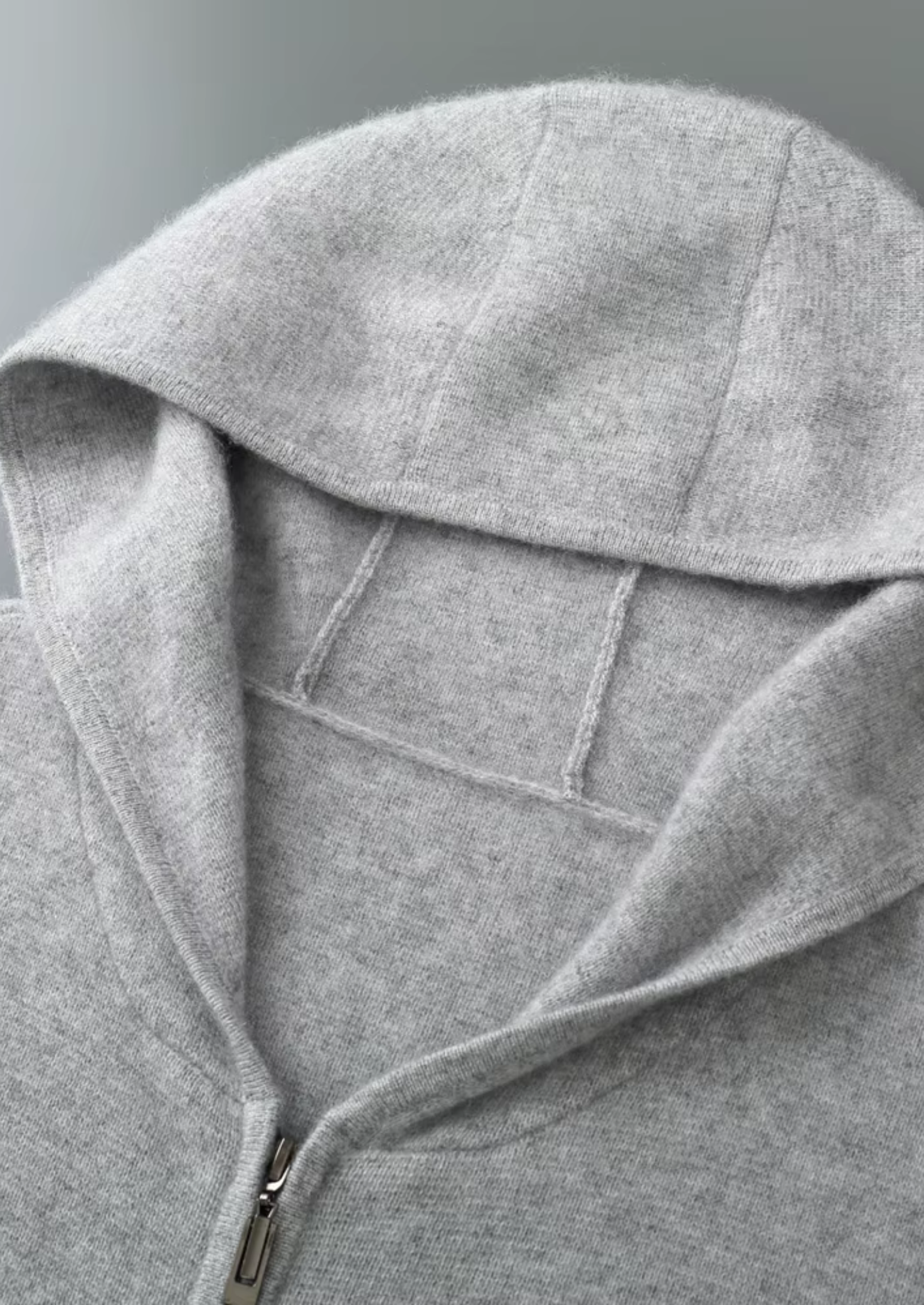 Pure Extra-Fine Merino Wool Zipper Hoodie | Vallentty
