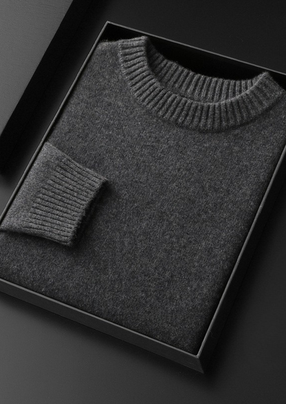 Pure Cashmere Dark Gray Essential Crewneck | Vallentty