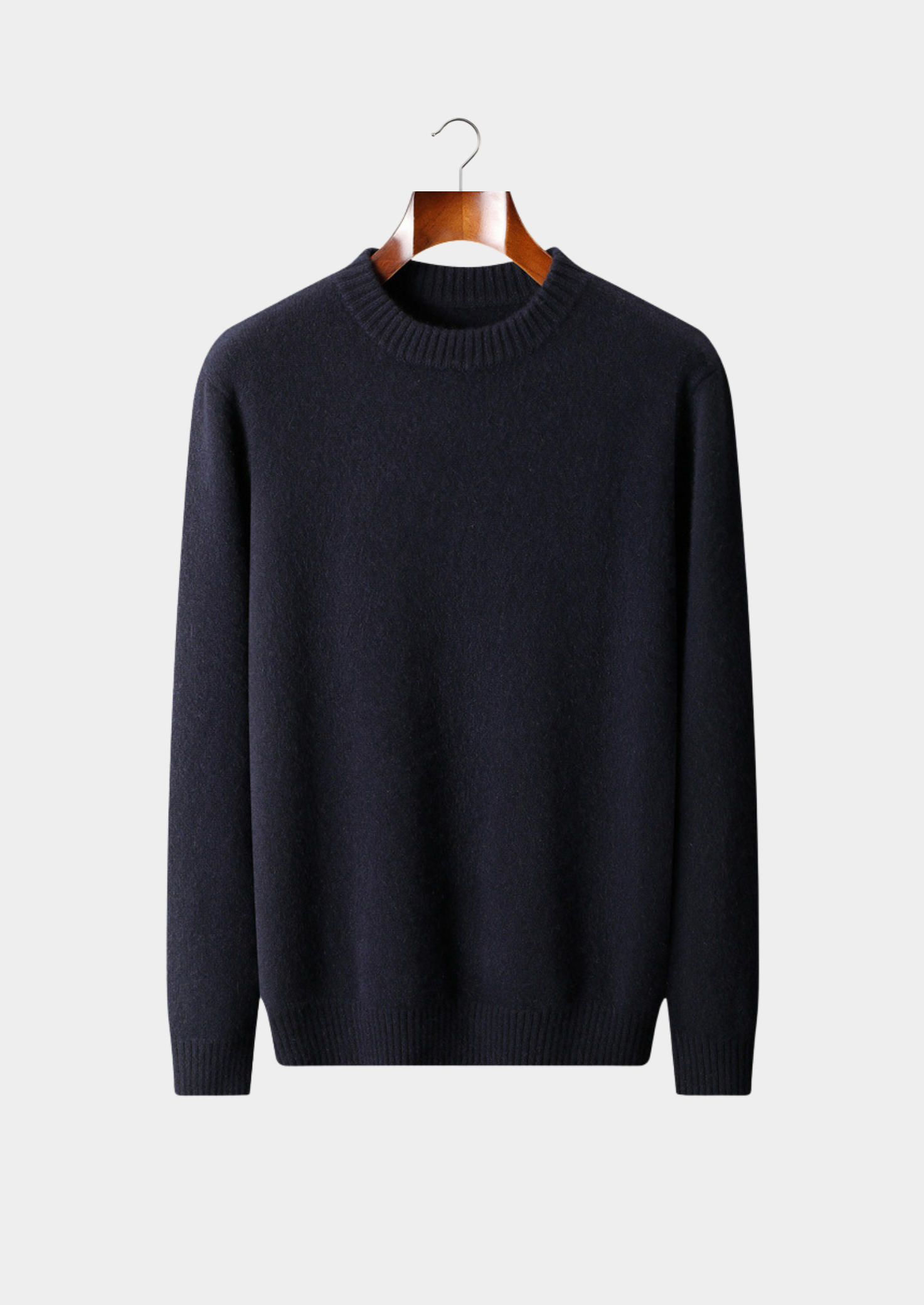 Pure Cashmere Navy Blue Essential Crewneck | Vallentty