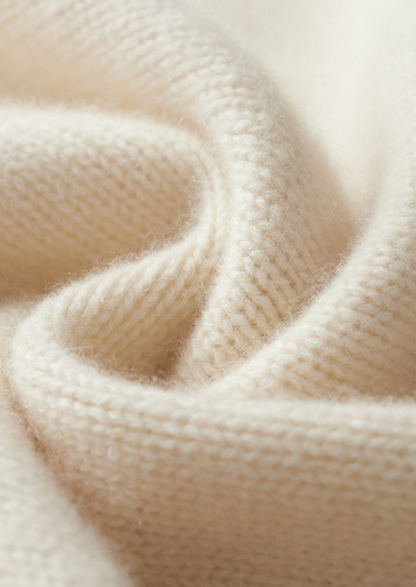 Pure Cashmere Ivory Essential Rollneck | Vallentty