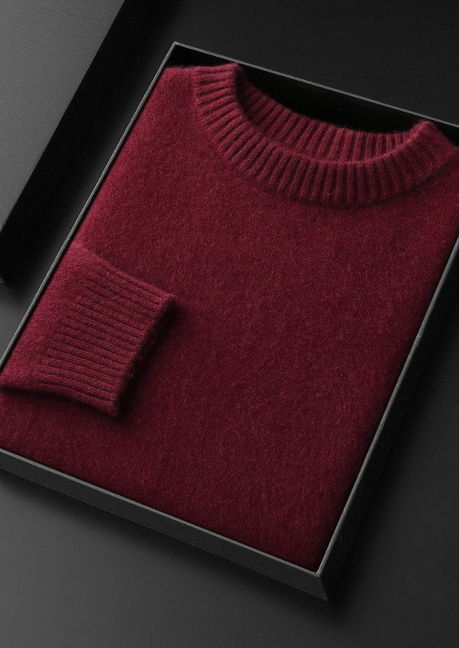 Pure Cashmere Burgundy Essential Crewneck | Vallentty