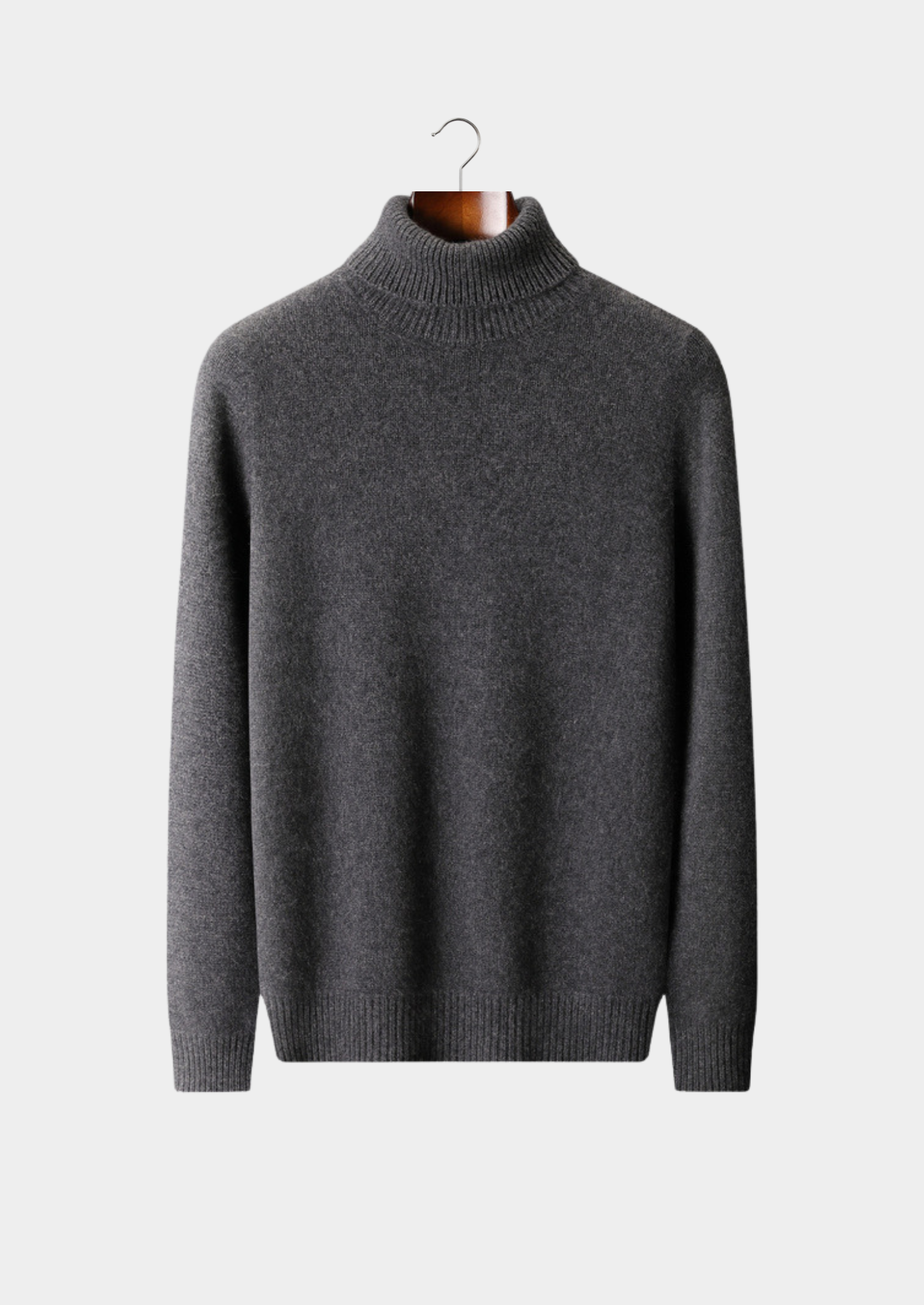 Pure Cashmere Dark Gray Essential Rollneck | Vallentty