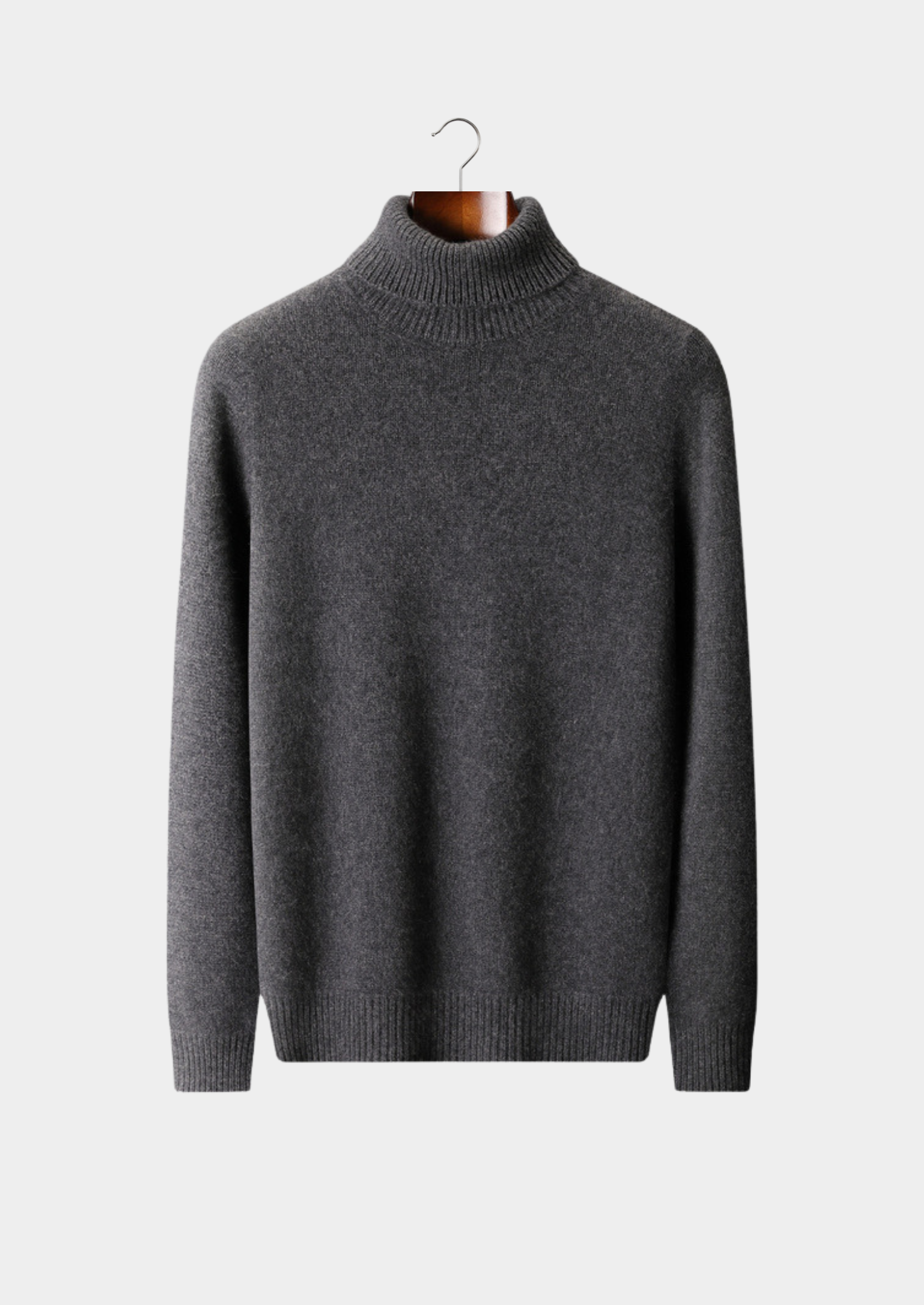 Pure Cashmere Dark Gray Essential Rollneck | Vallentty