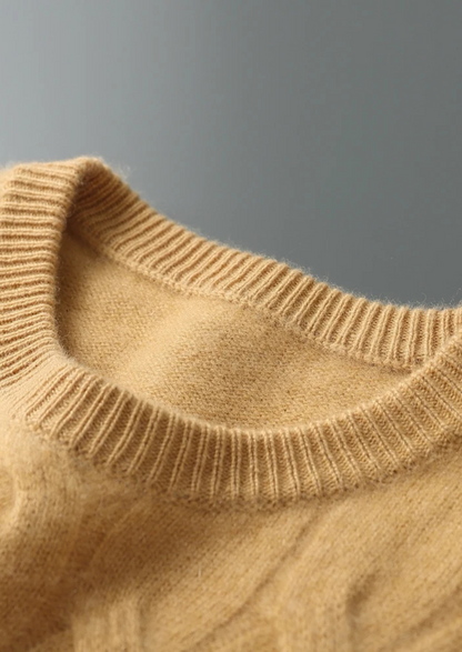 Premium Cashmere Cable Crewneck | Vallentty