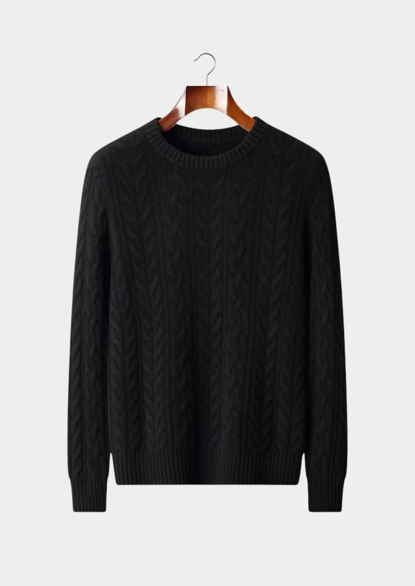 Pure Extra-Fine Merino Wool Cable Knit Crewneck | Vallentty