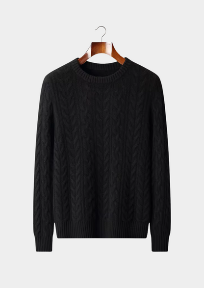 Pure Extra-Fine Merino Wool Cable Knit Crewneck | Vallentty