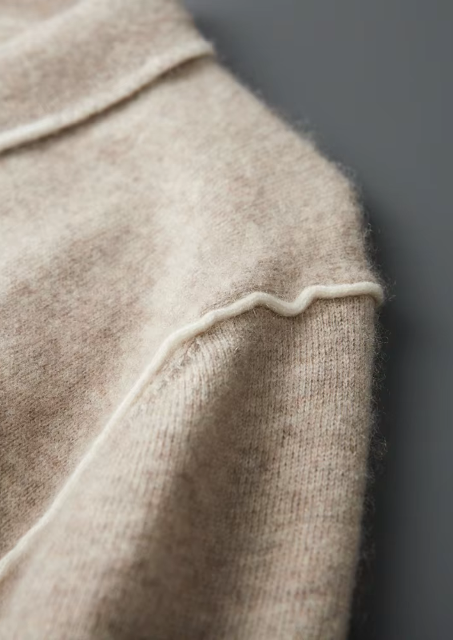 Premium Cashmere Two Tone Button Polo | Vallentty