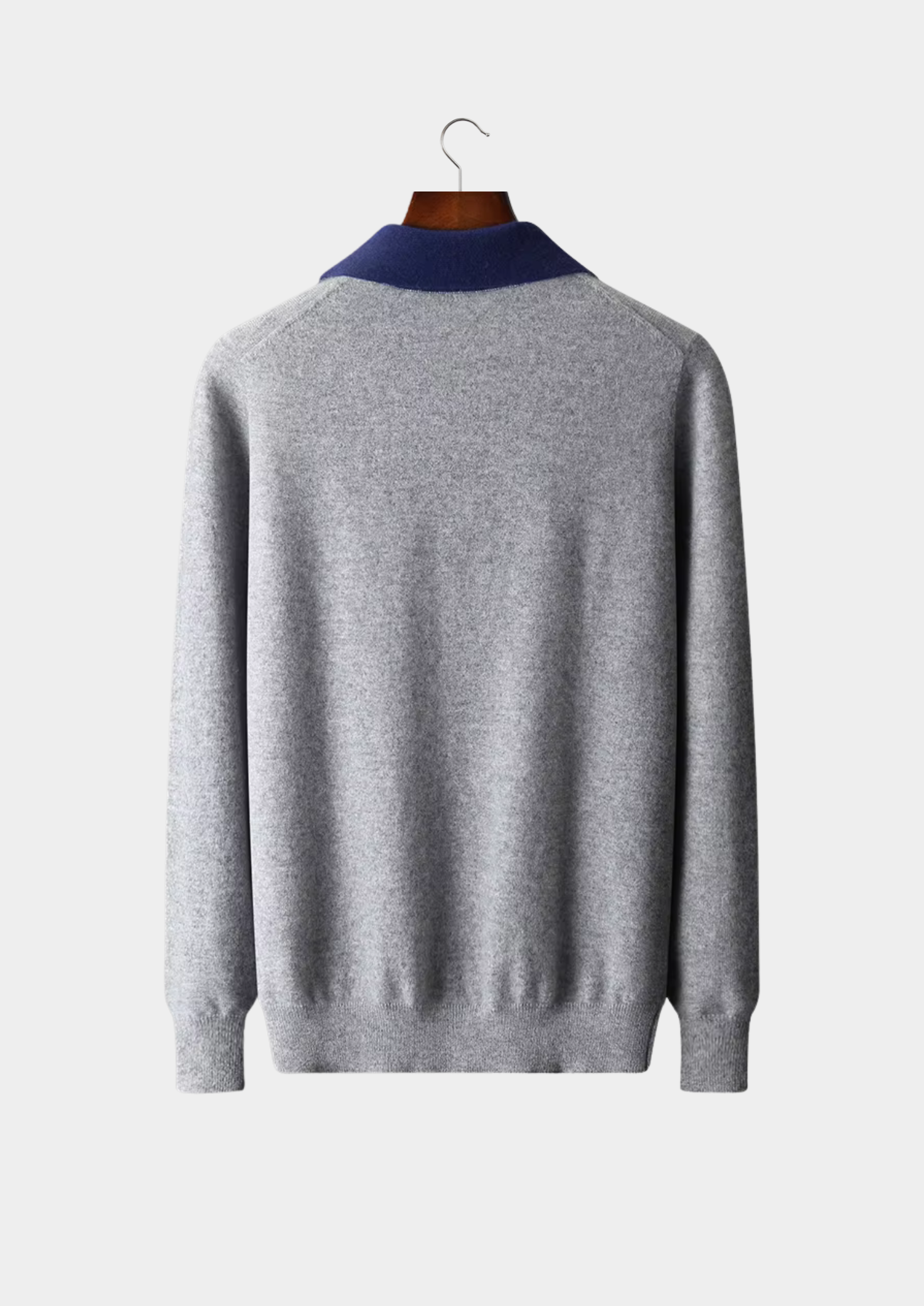 Premium Cashmere Two Tone Zipper Polo | Vallentty