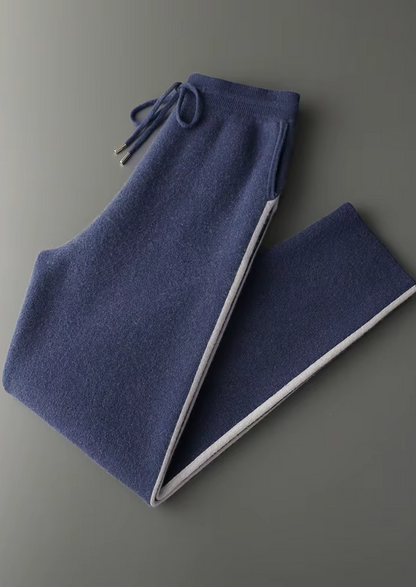 Premium Cashmere Navy Blue Milano Leisure Set | Vallentty