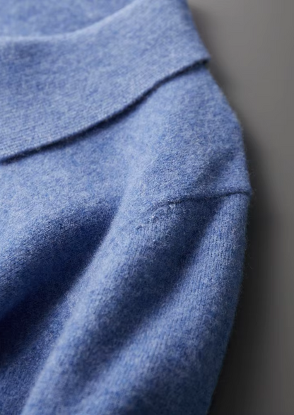 Pure Extra-Fine Merino Wool Half Zip Polo | Vallentty
