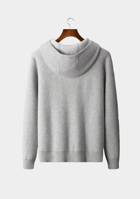 Premium Cashmere Two Tone Zipper Hoodie | Vallentty