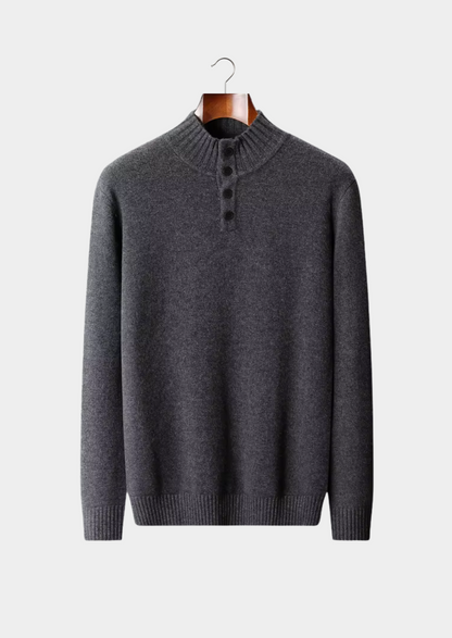 Pure Extra-Fine Merino Wool Classic Button Sweater | Vallentty