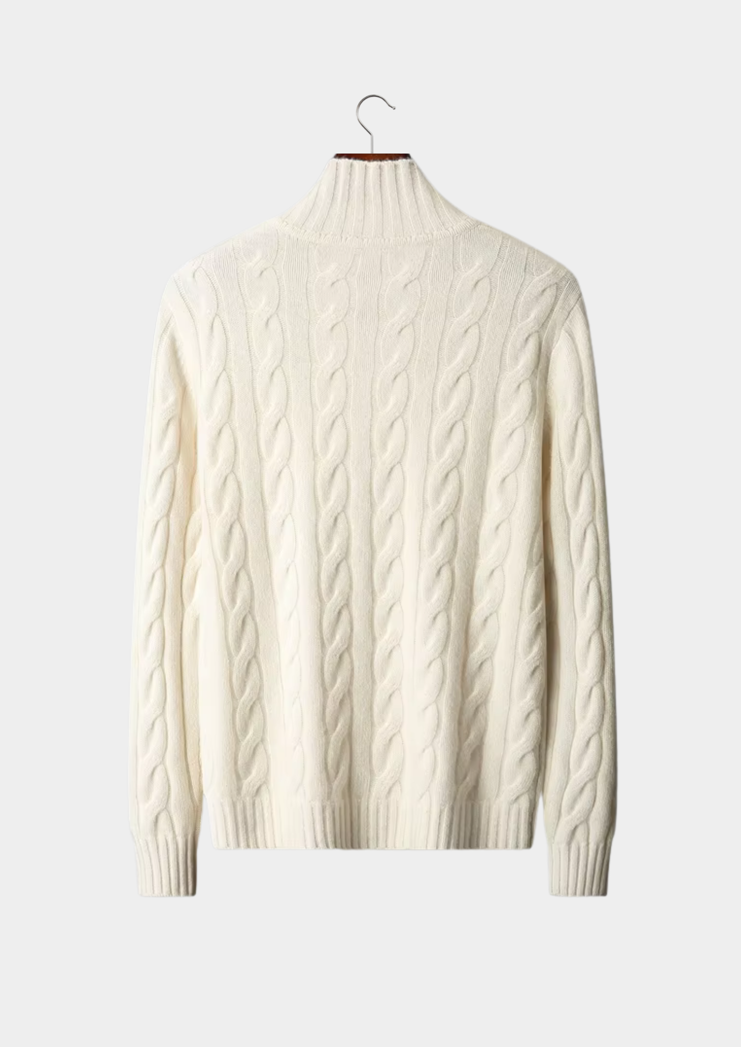 Pure Extra-Fine Merino Wool Dual-Zip Cable Cardigan | Vallentty