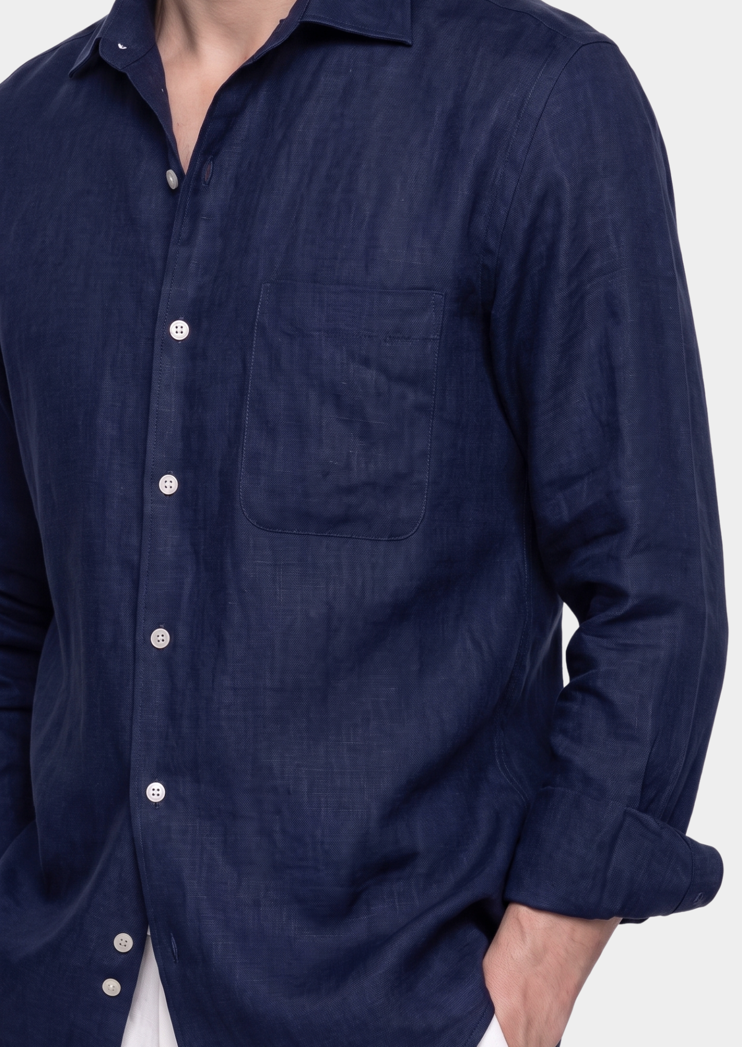 Amalfi Coastal Shirt - Navy Blue | Vallentty