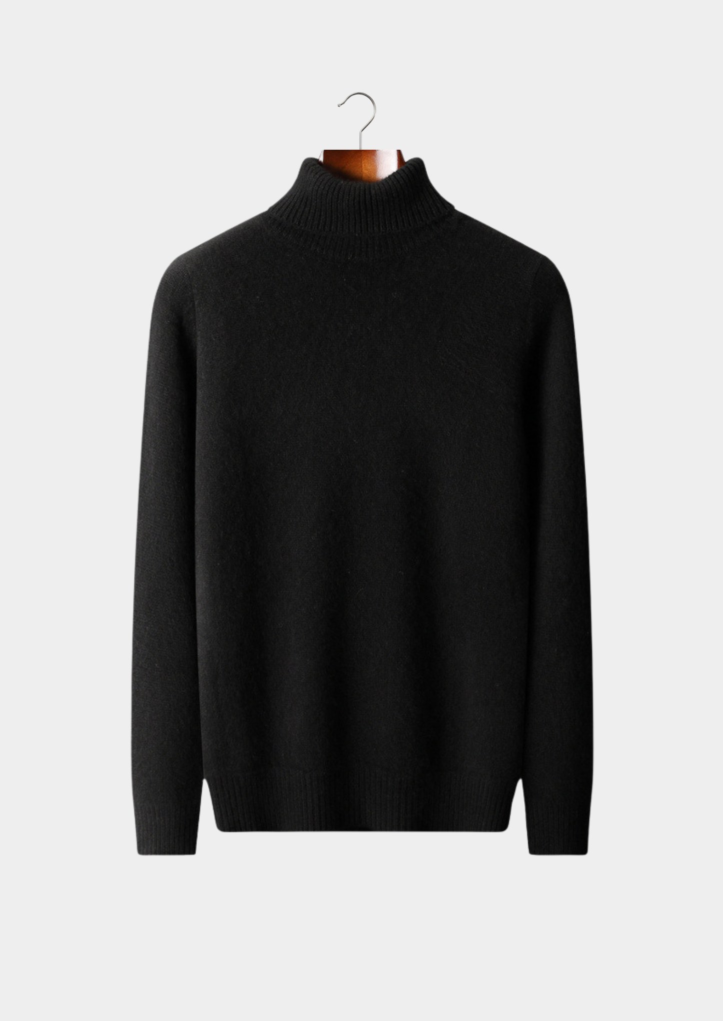 Pure Cashmere Black Essential Rollneck | Vallentty