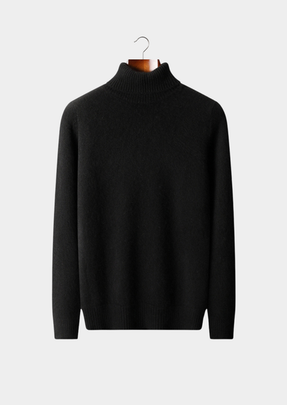Pure Cashmere Black Essential Rollneck | Vallentty