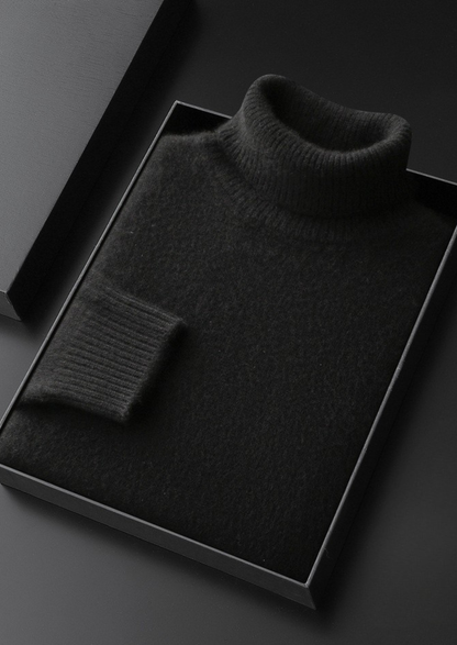 Pure Cashmere Black Essential Rollneck | Vallentty