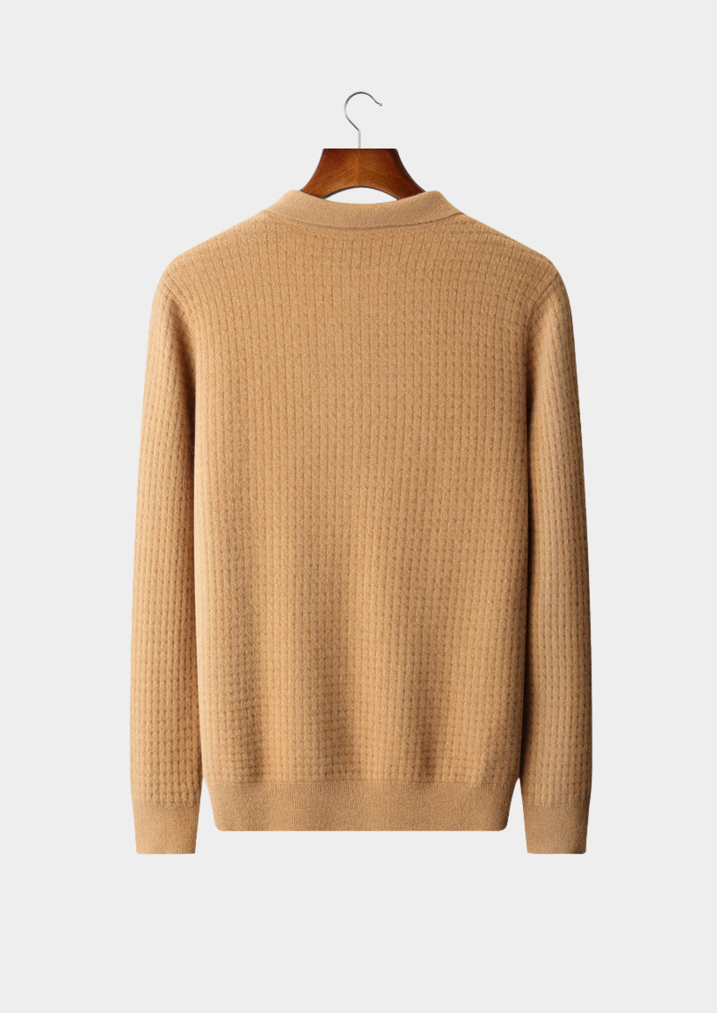 Pure Cashmere Caramel Textured Button Cardigan | Vallentty