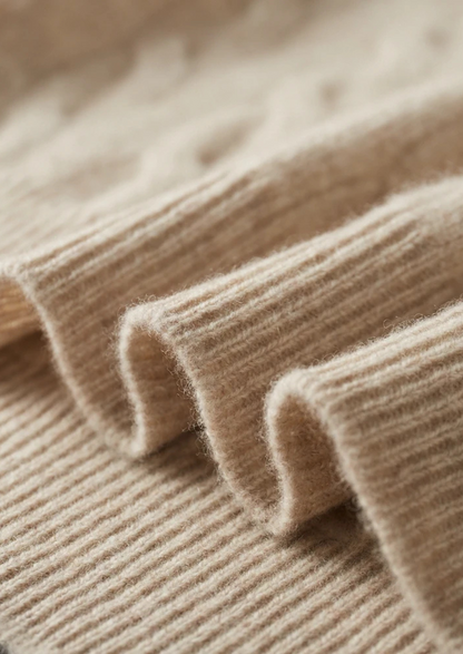Pure Extra-Fine Merino Wool Cable Half Zip | Vallentty
