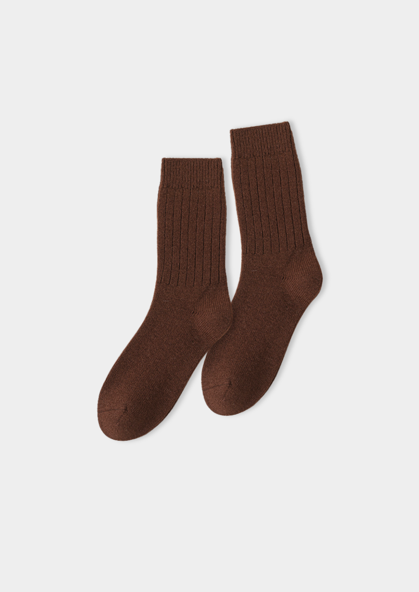 Coffee Ultra-Soft Ribbed Merino Wool Socks | Vallentty