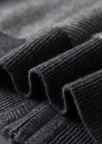 Pure Extra-Fine Merino Wool Gray Herringbone Set | Vallentty