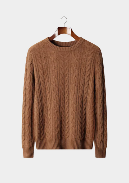 Pure Extra-Fine Merino Wool Cable Knit Crewneck | Vallentty