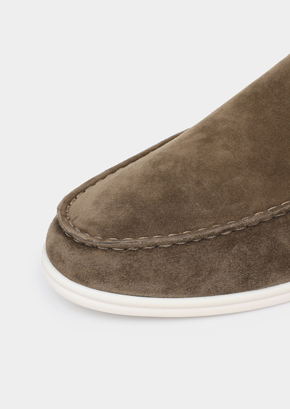 Olive Marina Suede Slipper | Vallentty