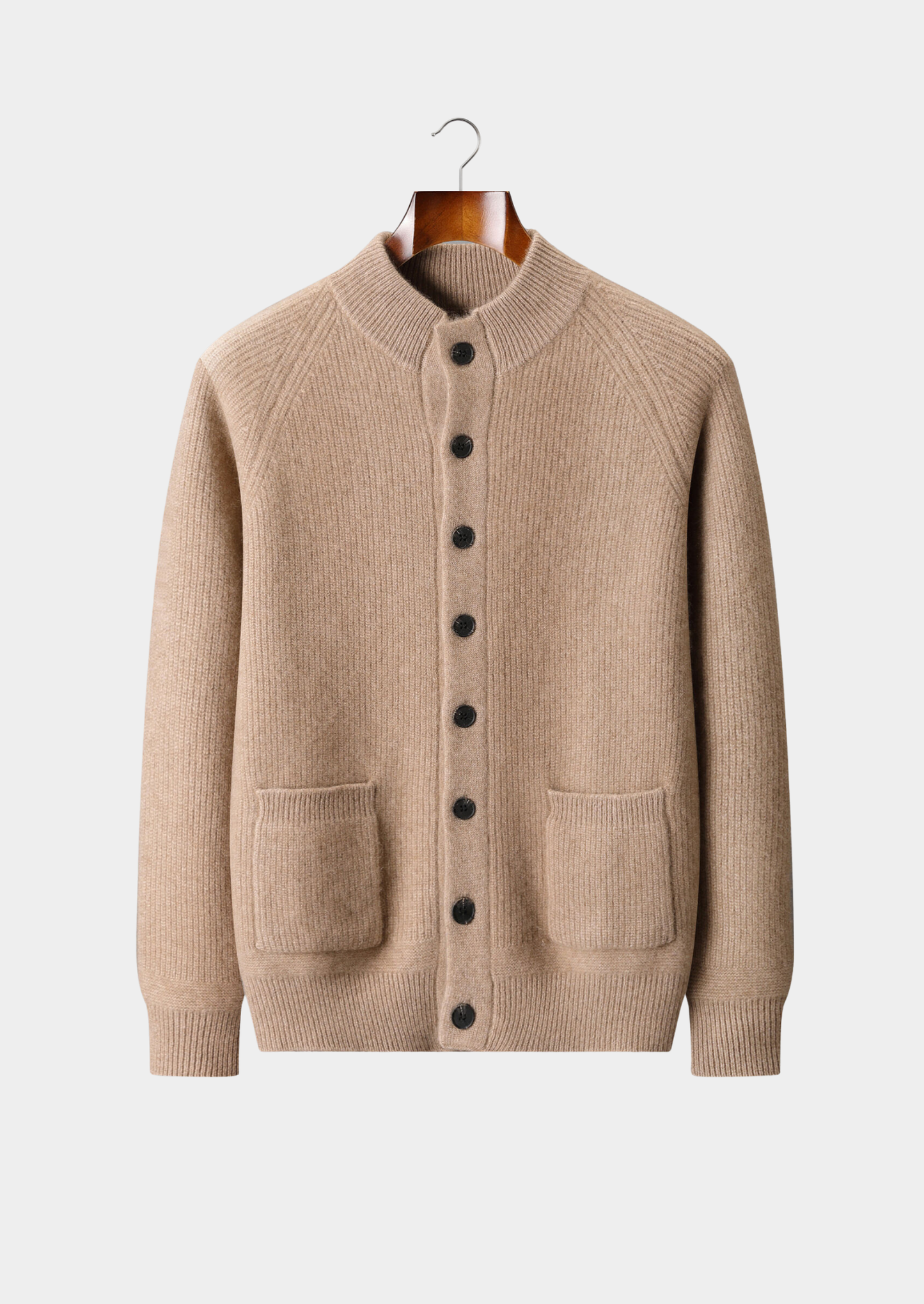 Pure Cashmere Beige Button Overshirt | Vallentty