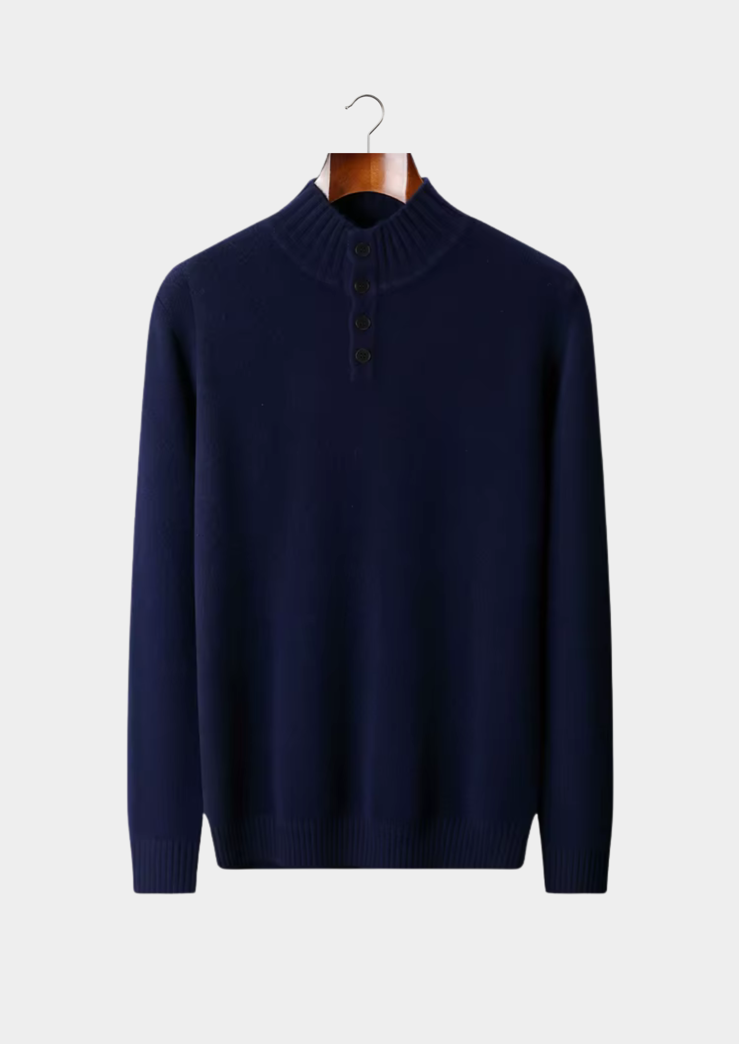 Pure Extra-Fine Merino Wool Classic Button Sweater | Vallentty