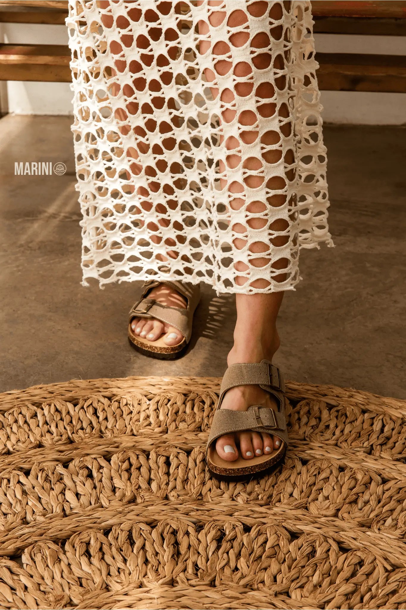 Maibulun Suede Arizona Sandals - Sand | Vallentty